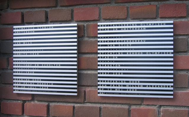 Plaquettes Olympisch Stadion